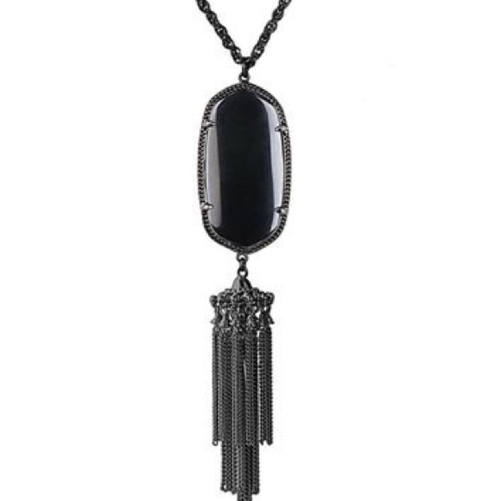 Kendra Scott Rayne Gunmetal Necklace in black